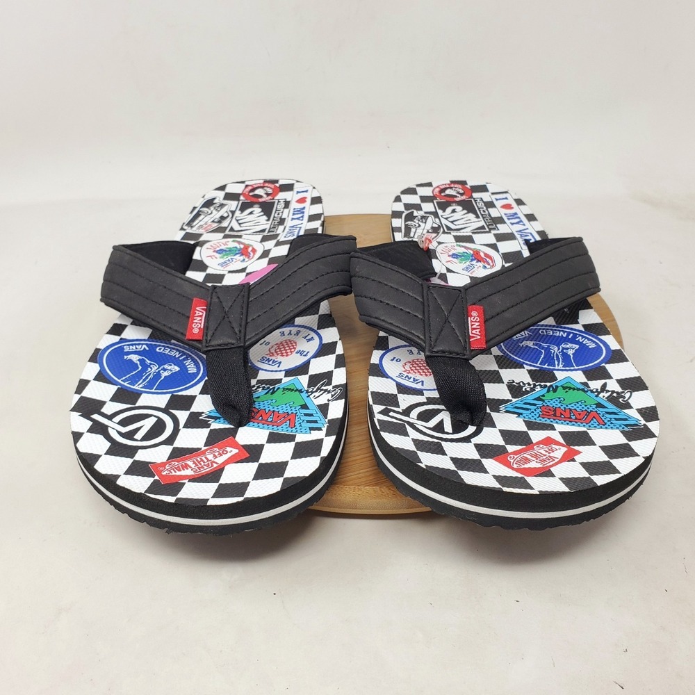 Vans Flip Flop Sandals Mens 13 T Street Print Thong Slip On Pool Beach Shoes - Picture 3 of 8
